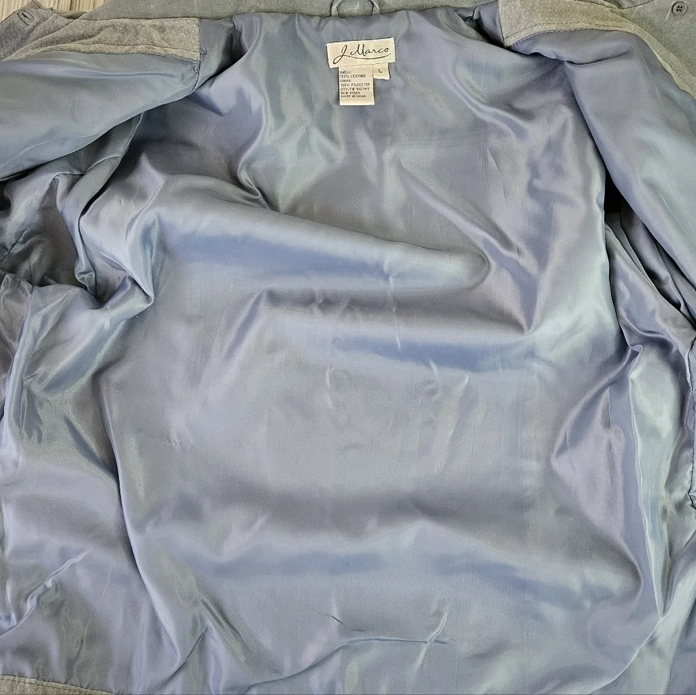 Vintage J Marco Tailored Suede Jacket in Cool Blue Size Large
